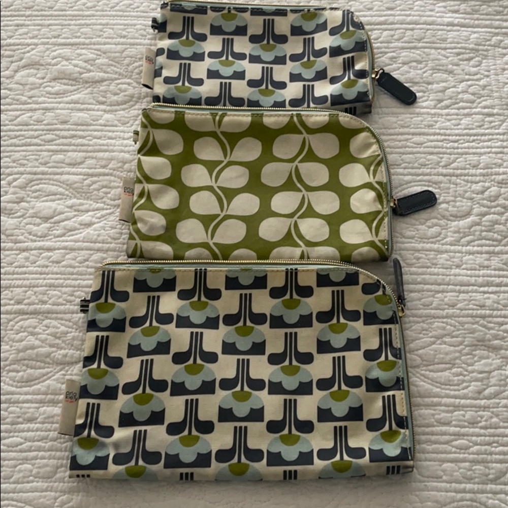 Set of Orla Kiely for Target cosmetic pouches.